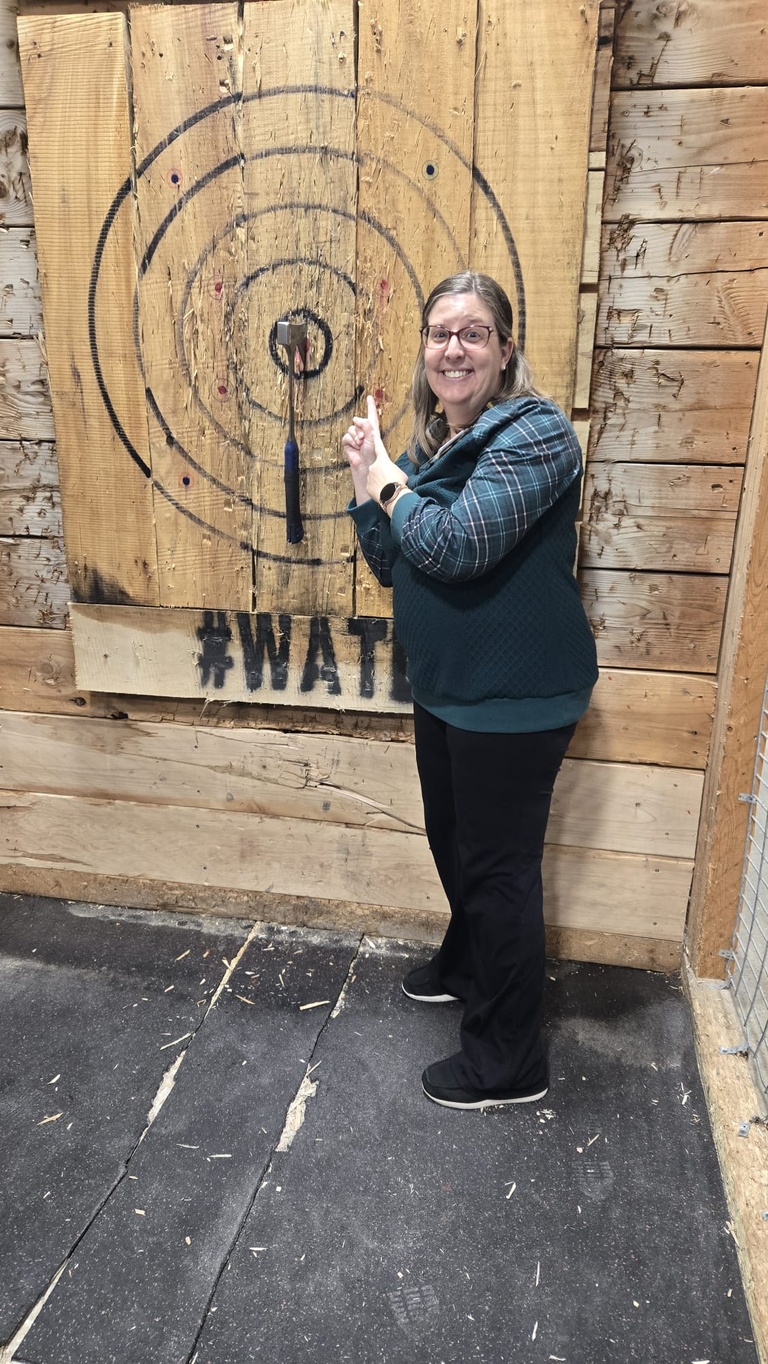 KariAn Mulford with her Bulls-eye!