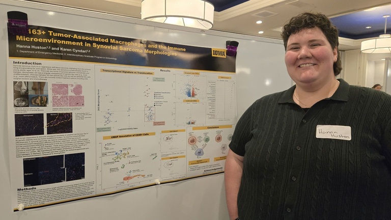 Hanna Huston with her poster at WISC
